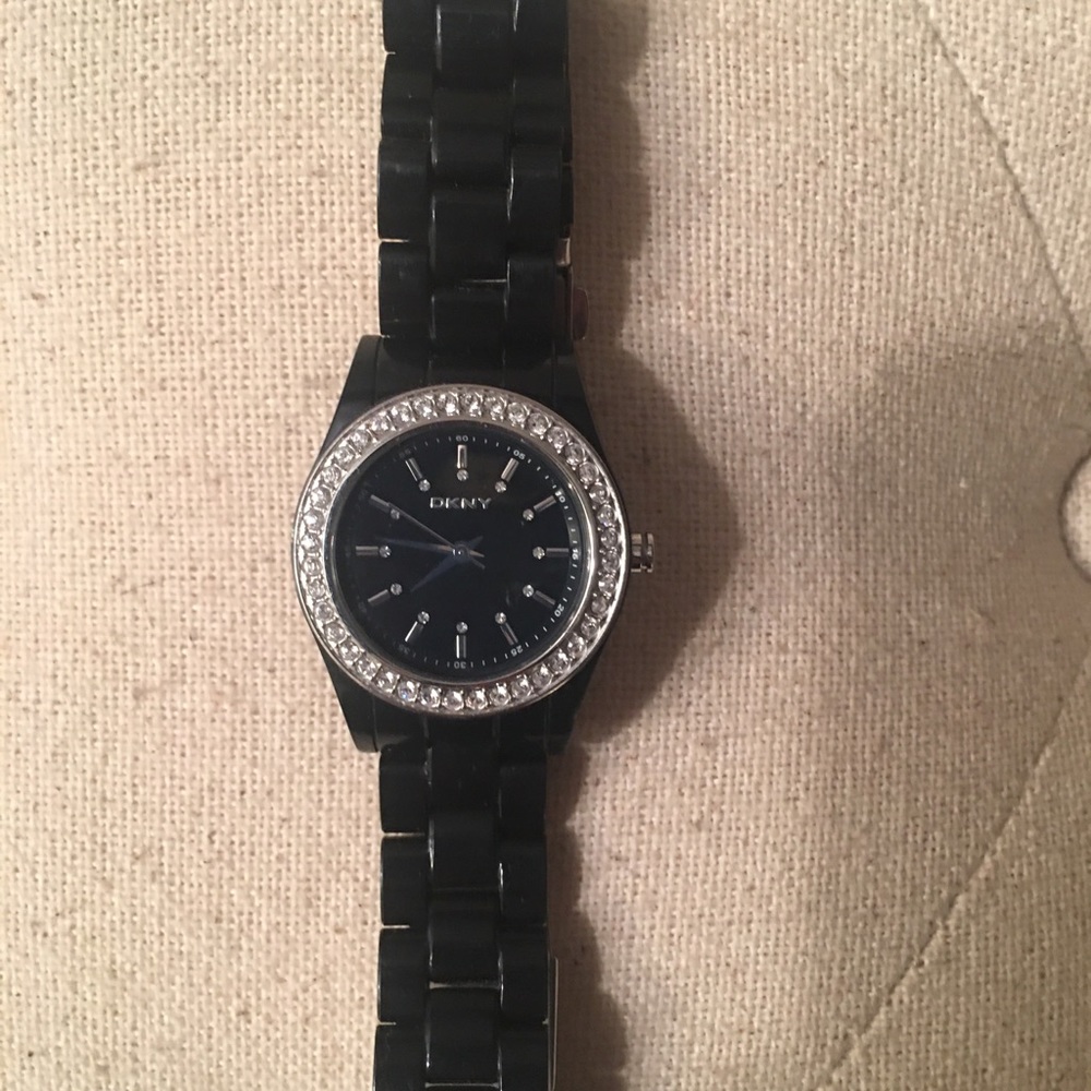 Beautiful black with crystals DKNY watch